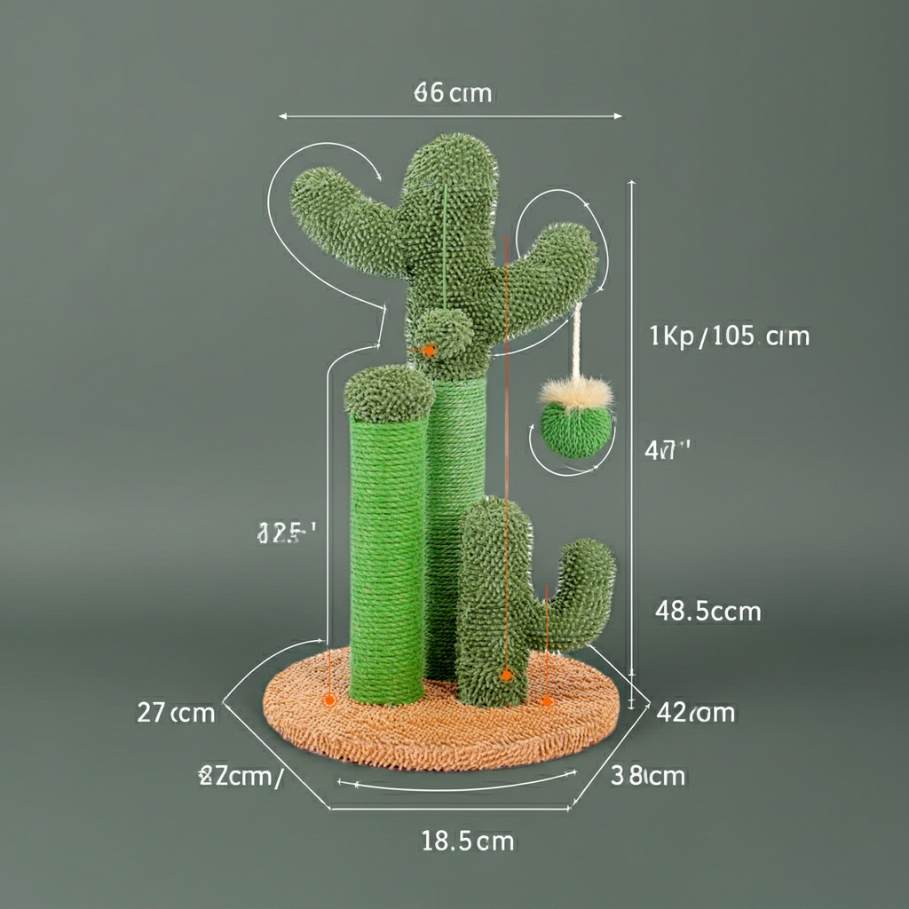 Albero Tiragraffi per Gatti a Forma di Cactus | Cactus Cat Tree Toy