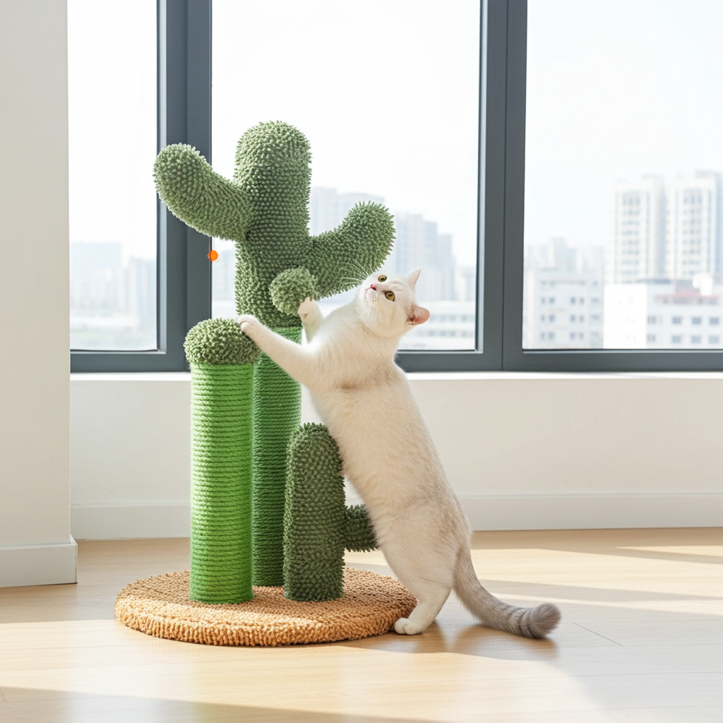Albero Tiragraffi per Gatti a Forma di Cactus | Cactus Cat Tree Toy