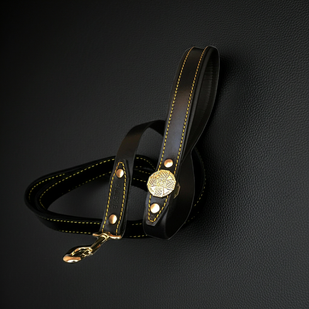 The "Maximus" leash black & gold