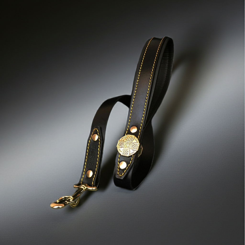 The "Maximus" leash black & gold