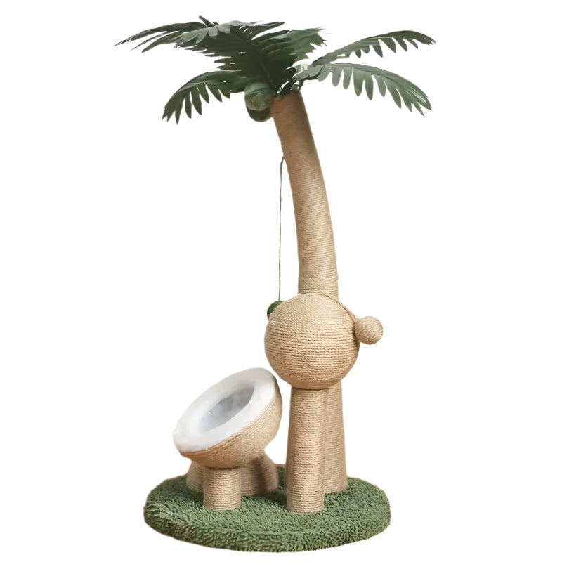 Tiragraffi per Gatti a Forma di Palma con Pallina | Coconut Tree Cat Scratching Post with Ball Toy