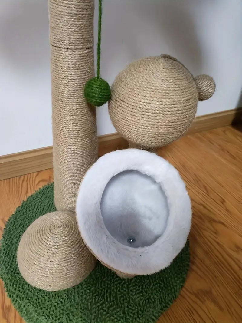 Tiragraffi per Gatti a Forma di Palma con Pallina | Coconut Tree Cat Scratching Post with Ball Toy
