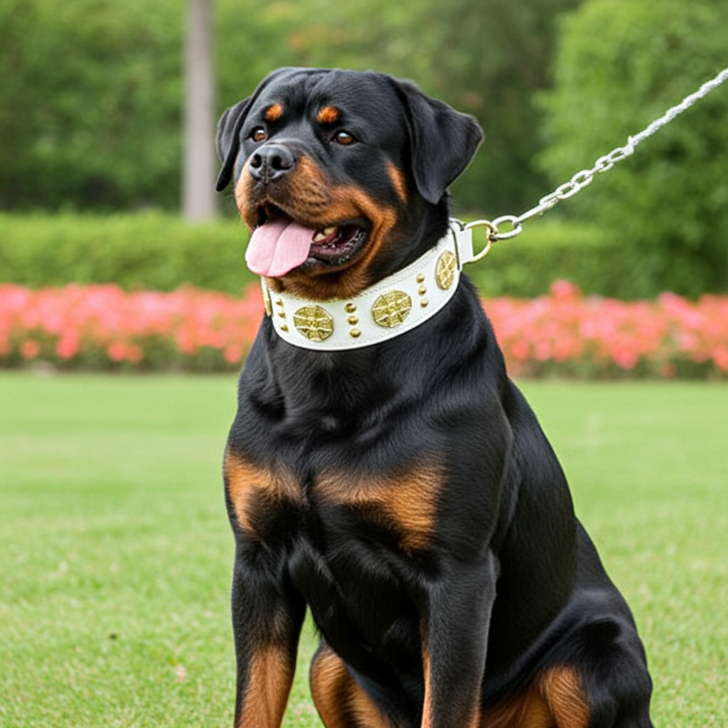 The "Maximus" collar 2.5 inch wide white & gold