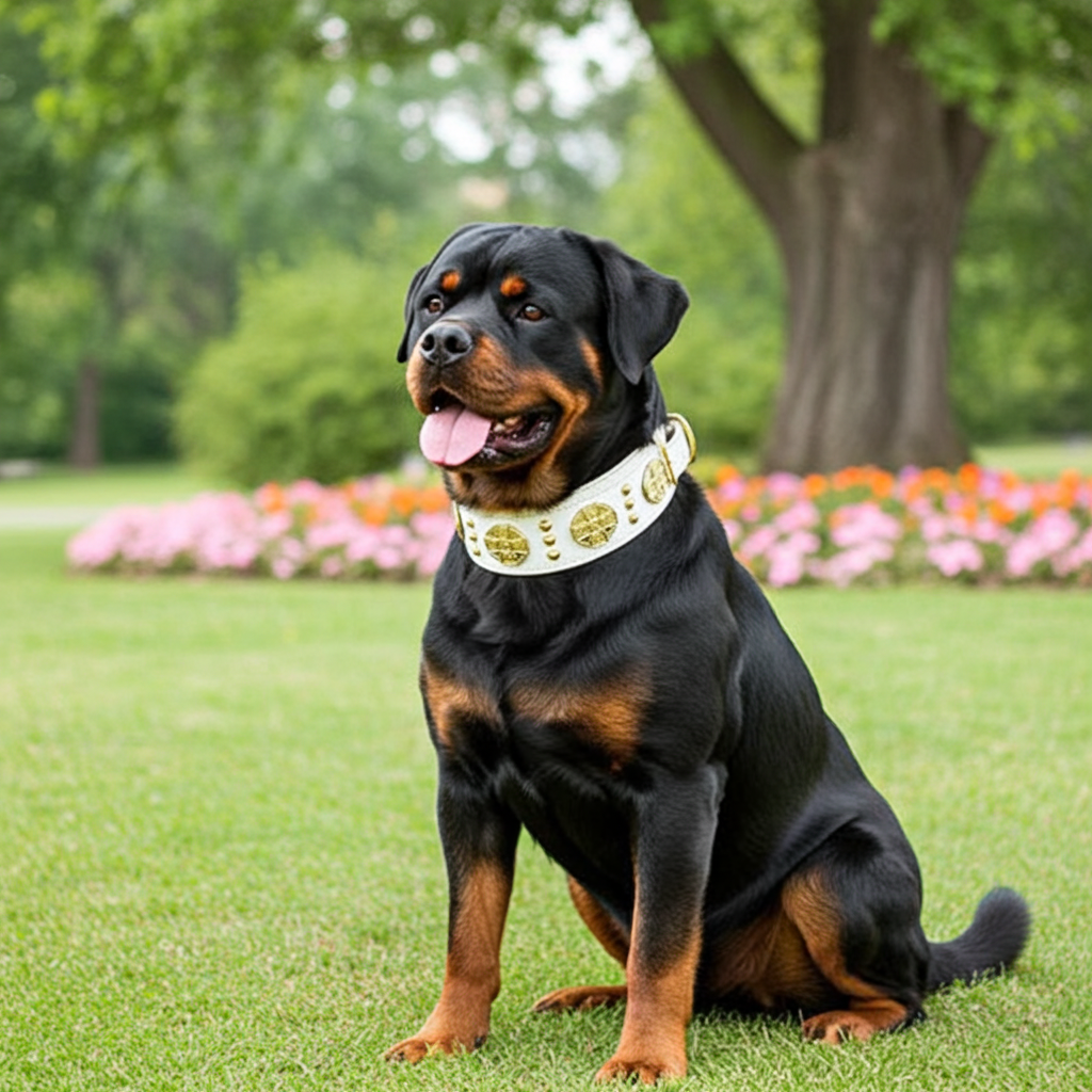 The "Maximus" collar 2.5 inch wide white & gold