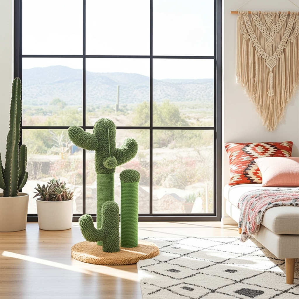 Albero Tiragraffi per Gatti a Forma di Cactus | Cactus Cat Tree Toy